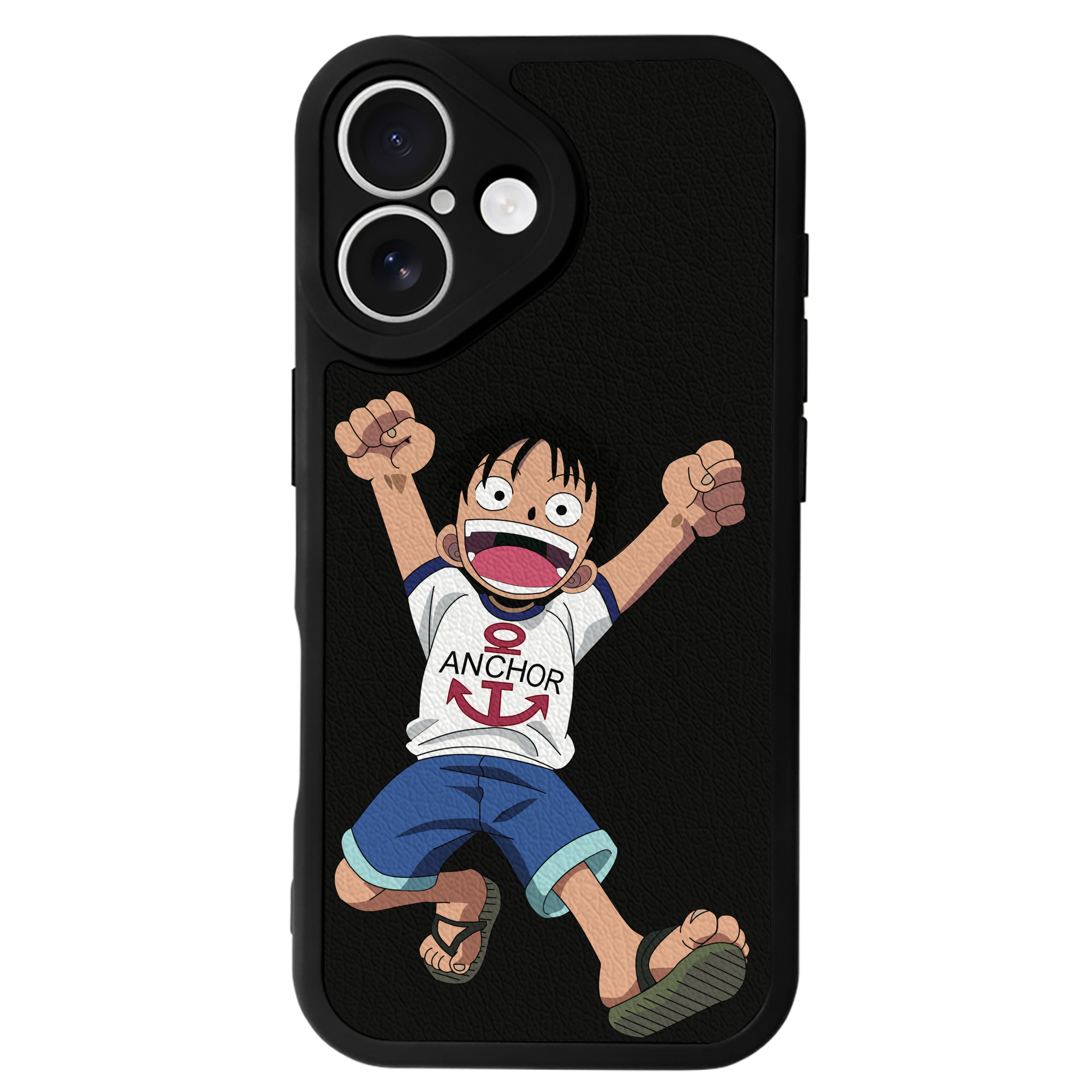 （画像用） ワンピース モンキー・D・ルフィ ONE PIECE Monkey D. Luffy 【iPhone 16シリーズ対応】シリコンスマホケース（レザー調） 材質：シリコン